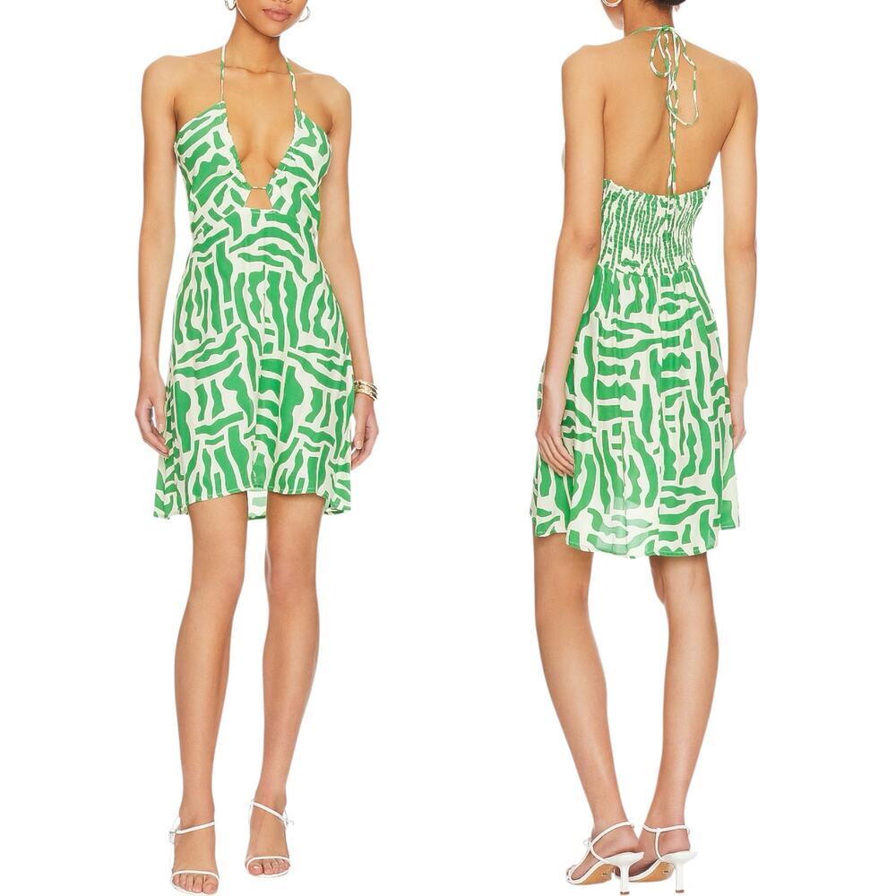 Faithfull The Brand NWT Women’s ‘Surrau’ Mini Dress Tulli Green Size AU 12, US 8